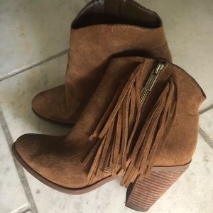 Jessica Simpson Brown Fringe Western Booties